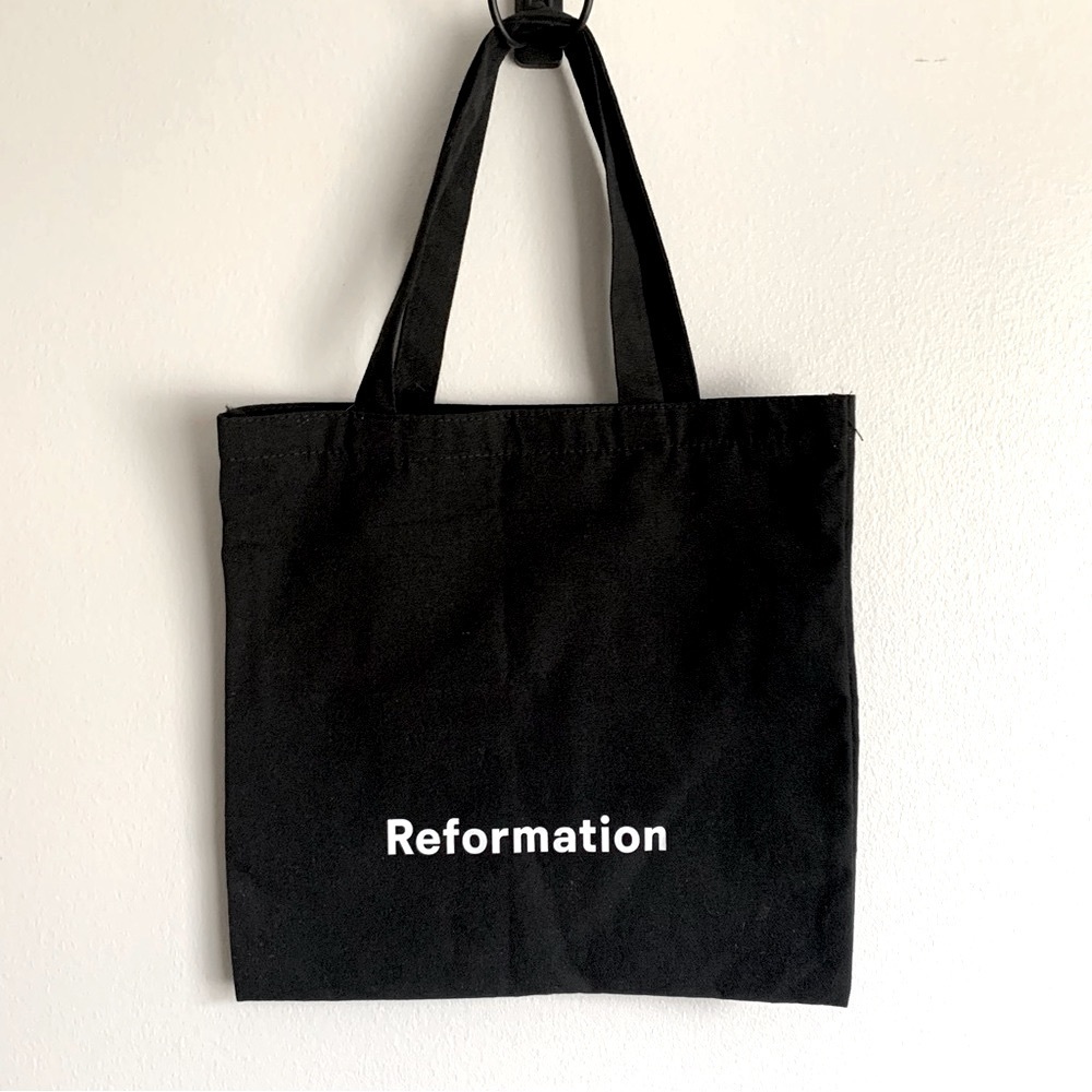 Reformation canvas  tote shopper bag black small